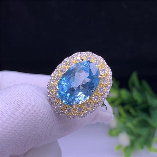 Anillo de Plata con Topacio Azul Incrustado - Image 3