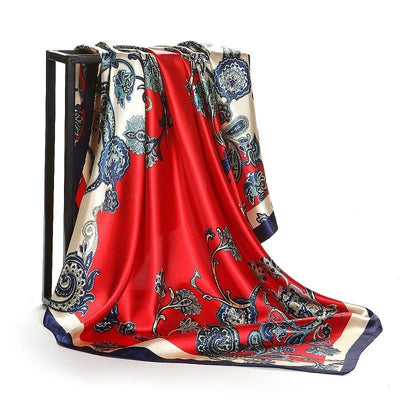 Pañoleta Cuadrada de Seda Simulada - Accesorio Versátil para Cualquier Estilo - Image 15