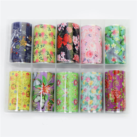 Calcomanías de Uñas con Diseño de Flores y Estrellas - Pegatinas Trendy - Image 10
