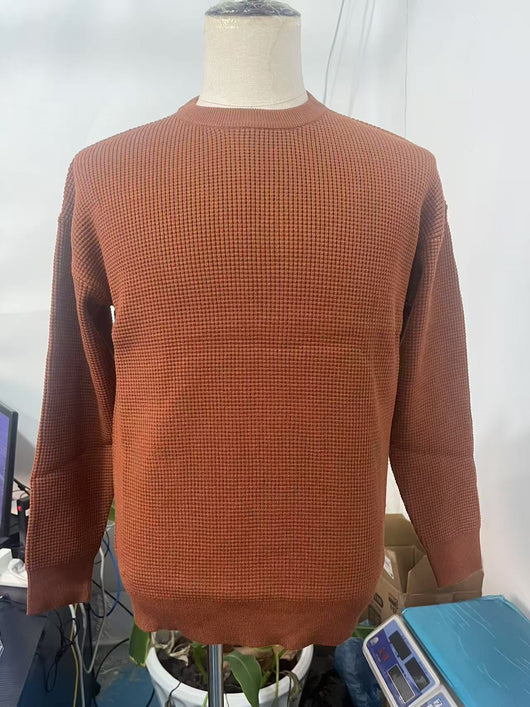 Suéter Cuello Redondo Textura Waffle para Hombre - Pullover Tejido Casual - Image 11