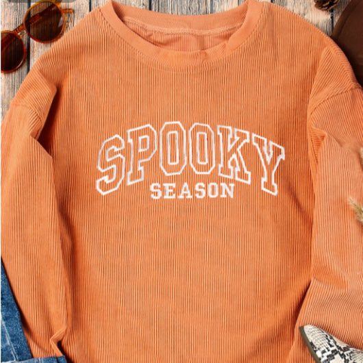 Sudadera Naranja con Letras Bordadas y Diseño Acanalado Retorcido - Image 9