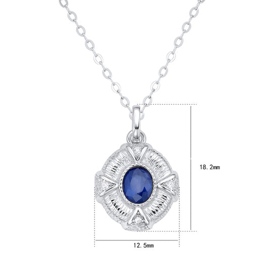 Collar Colgante de Zafiro Retro en Plata S925 - Cadena de Estilo Clásico - Image 7