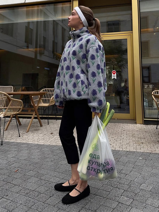 Sudadera con Capucha y Cierre Medio de Felpa Jacquard - Image 16