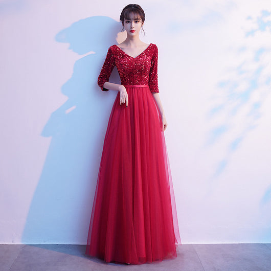 Vestido de Noche Largo Elegante en Tul Transparente - Image 3