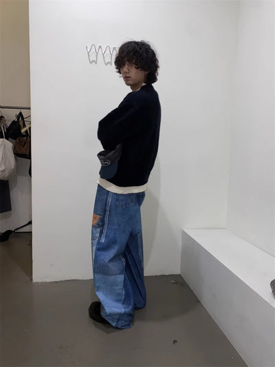 Jeans Rectos Sueltos Diseño Independiente Retro Americano para Hombre - Image 22