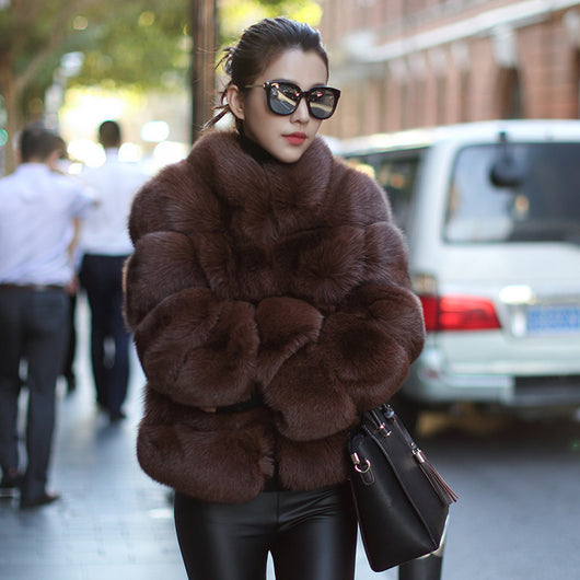Abrigo de Piel Haining para Mujer - Largo Medio Invierno - Image 19
