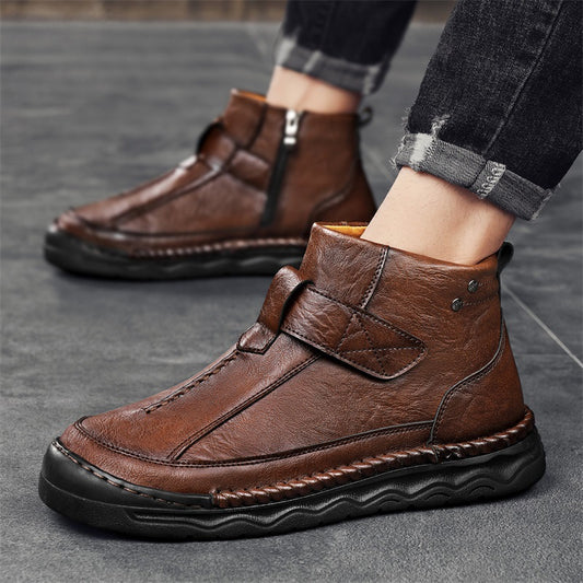 Botas Altas de Cuero para Hombre - Estilo Cargo Versátil