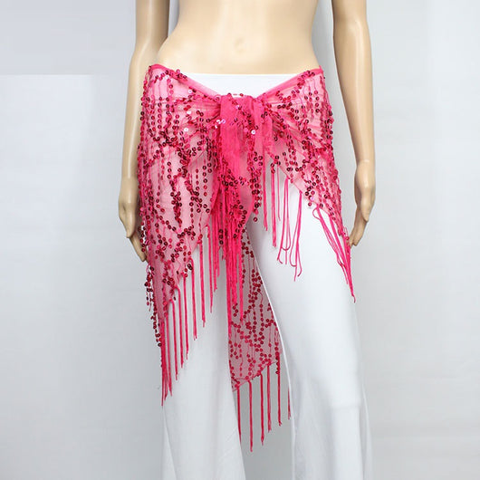 Faja de Danza Vientre con Lentejuelas Triangular para Presentaciones y Práctica - Image 17