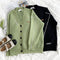 Cardigan Suéter Patchwork Oversize para Otoño e Invierno