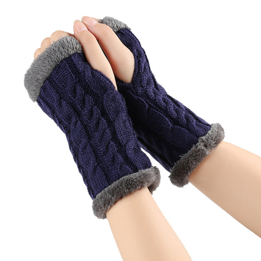 Guantes de Invierno Tejidos sin Dedos - Lana Térmica Gruesa para Mujer - Image 22