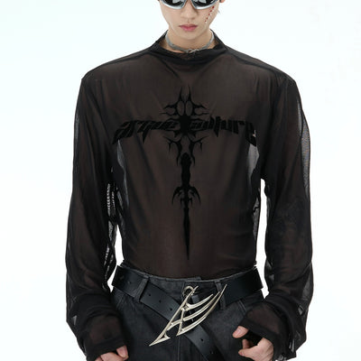 Playera Interior Mesh Transparente Punk Manga Larga - Image 4