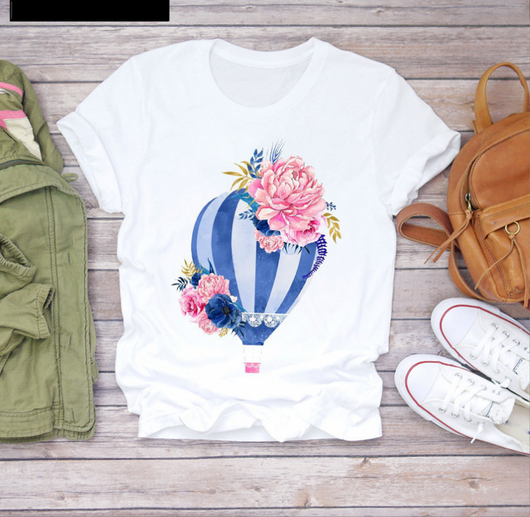 Blusa Suelta con Estampado para Mujer - Cuello Redondo - Image 9