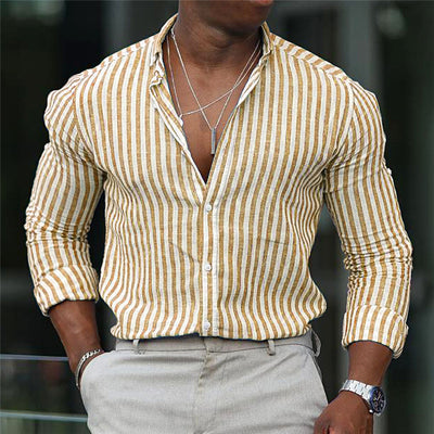 Camisa Cuadros Británica Elástica Suelta Manga Larga Solapa Estampada - Image 23