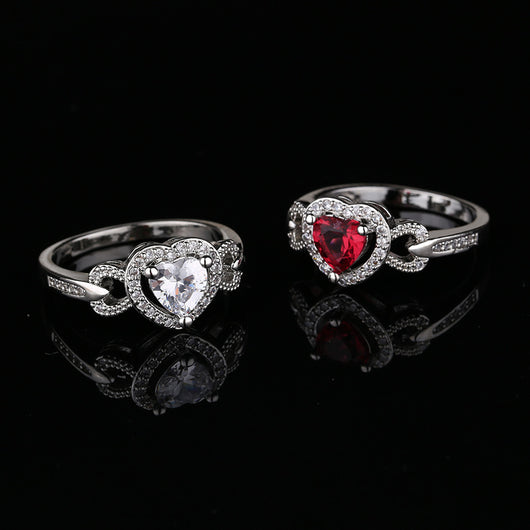 Pulsera Personalizada Anillo Corazón Rojo para Boda - Image 2
