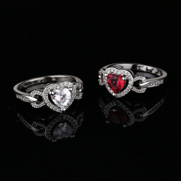 Pulsera Personalizada Anillo Corazón Rojo para Boda