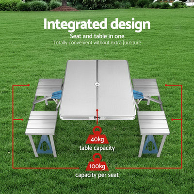 Mesa y Silla Plegable de Aluminio para Camping, Asados y Picnics - Image 3