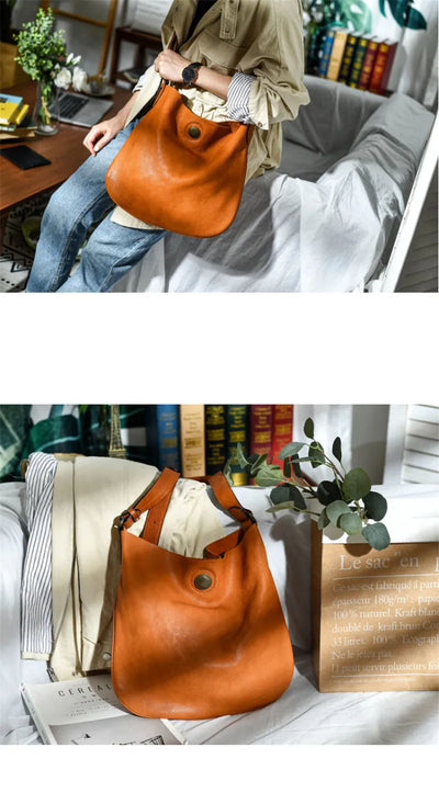 Bolsa Mensajera de Cuero Retro para Literatura y Arte - Image 9