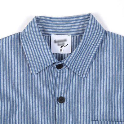 Camisa Suelta de Rayas Verticales y Manga Larga para Hombre - Image 5