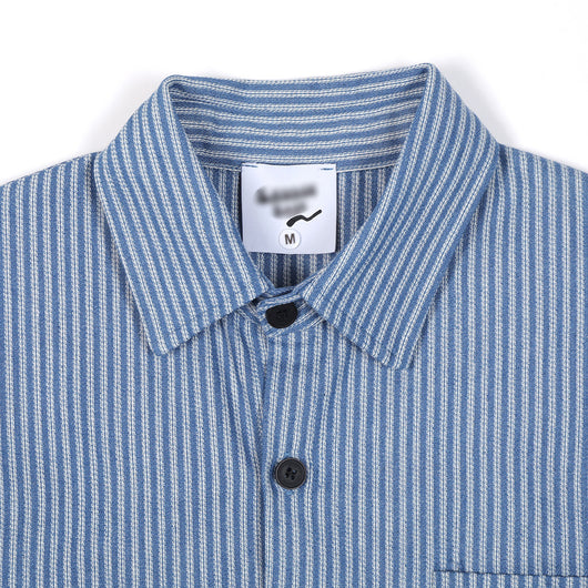 Camisa Suelta de Rayas Verticales y Manga Larga para Hombre - Image 5