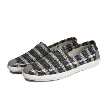 Zapatos de Lona Rayados con Pedal Transpirable para Hombre - Image 10