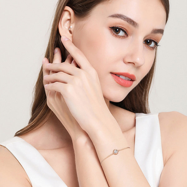 Pulsera de Plata 925 Estilo Ins con Diamantes - Diseño Minimalista y Elegante