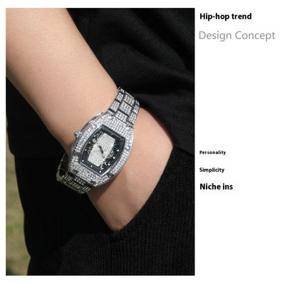 Reloj de Cuarzo Hip Hop Diseño Minimalista con Diamantes a Juego - Image 21