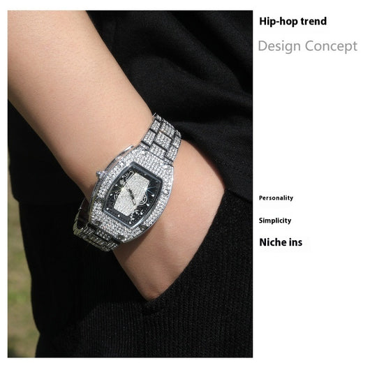 Reloj de Cuarzo Hip Hop Diseño Minimalista con Diamantes a Juego - Image 21