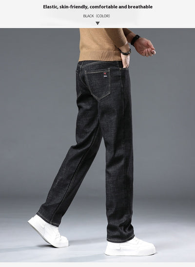 Pantalones Vaqueros Gruesos Forrados en Fleece para Hombre Talla Grande - Image 13