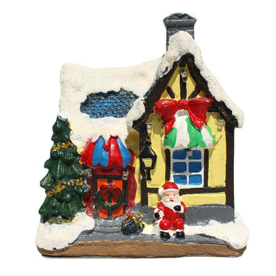 Casa de Cuento Europea Luminosa con Nieve Cayendo y Linterna Decorativa - Image 7