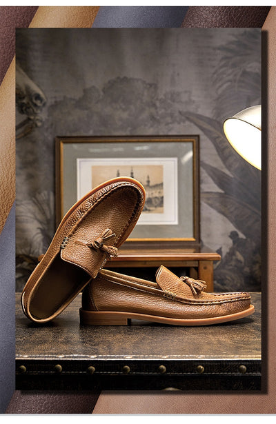 Zapatos de Cuero Genuino Estilo Inglés Transpirables para Hombre - Image 19