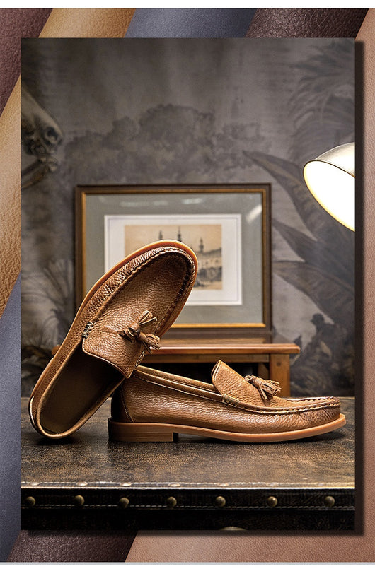 Zapatos de Cuero Genuino Estilo Inglés Transpirables para Hombre - Image 19