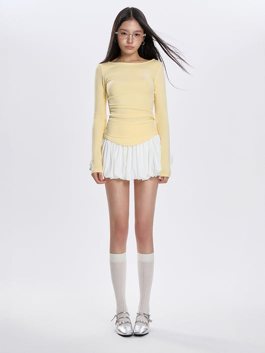 Blusa Plisada Cuello Redondo Manga Larga Versátil para Primavera - Image 13