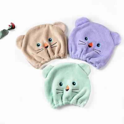 Gorro Absorbente Secador de Cabello Infantil con Diseño de Gato Adorable - Image 20