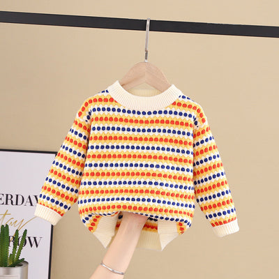 Suéter Infantil Cuello Redondo Rayas Arcoíris - Image 12