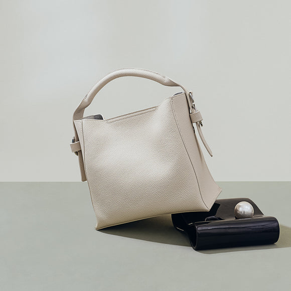 Bolso Bucket de Cuero Genuino para Mujer - Estilo Minimalista