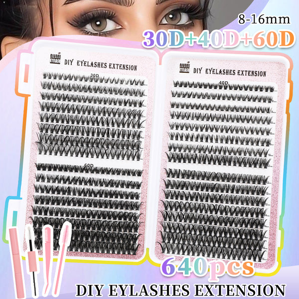 Set de 640 Pestañas Segmentadas en Libro de 32 Filas - Volumen Profesional