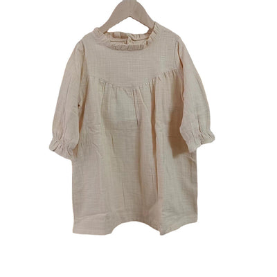 Vestido Infantil de Algodón con Encaje y Mangas Largas - Image 5