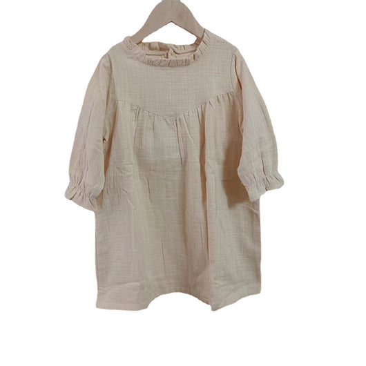 Vestido Infantil de Algodón con Encaje y Mangas Largas - Image 5