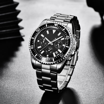 Reloj Deportivo de Acero Inoxidable con Luz Nocturna y Resistencia al Agua - Image 3