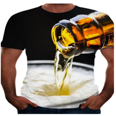 Playera Estampada 3D Cerveza Fría para Hombre - Image 9