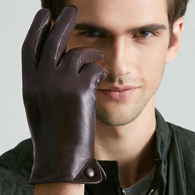 Guantes de Cuero para Hombre Invierno con Pantalla Táctil Piel de Oveja - Image 2