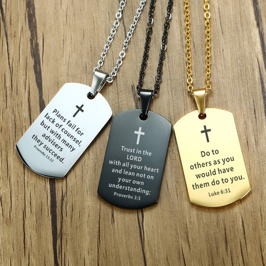 Collar Cadena Acero Inoxidable con Dije Biblia para Hombre y Adolescente - Image 35