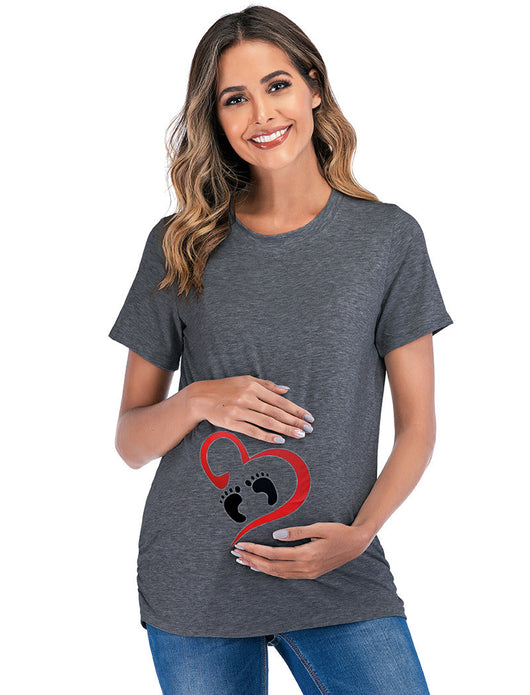 Blusa Premamá Cuello Redondo Largo con Estampado de Tobillos - Image 14