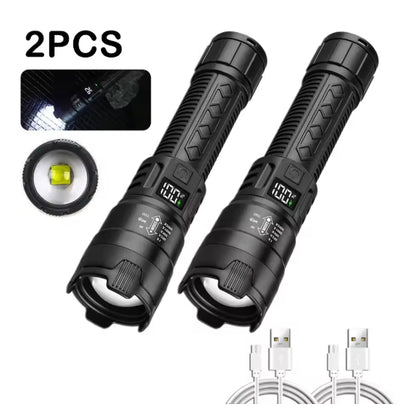 Linterna Táctica de Potencia Zoom Telescópico con Pantalla Digital - Image 8