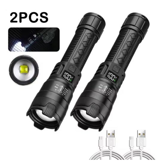 Linterna Táctica de Potencia Zoom Telescópico con Pantalla Digital - Image 8