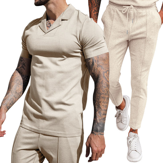 Traje Casual de Dos Piezas con Camisa Cuello V y Pantalón Corto - Image 10