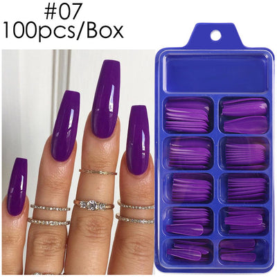 Uñas Postizas de Pasta Completa con Durabilidad Extendida - Acabado Ballet Azul - Image 72