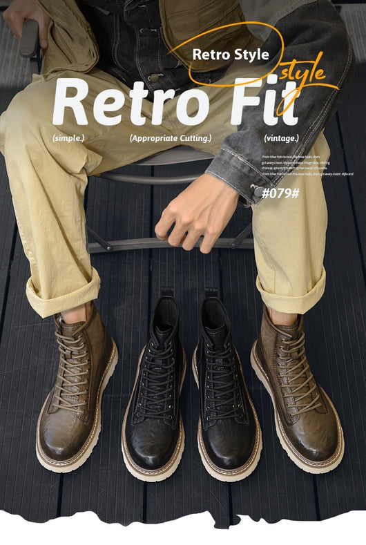 Botas de Trabajo Altas Estilo Británico para Hombre - Image 12