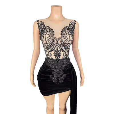 Vestido de Noche Elegante con Cola Lateral para Cantantes y Eventos - Image 5