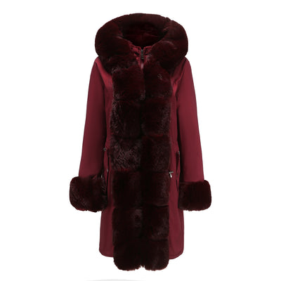 Abrigo Acolchado para Mujer con Cuello de Piel Desmontable - Parka Midi Elegante - Image 3